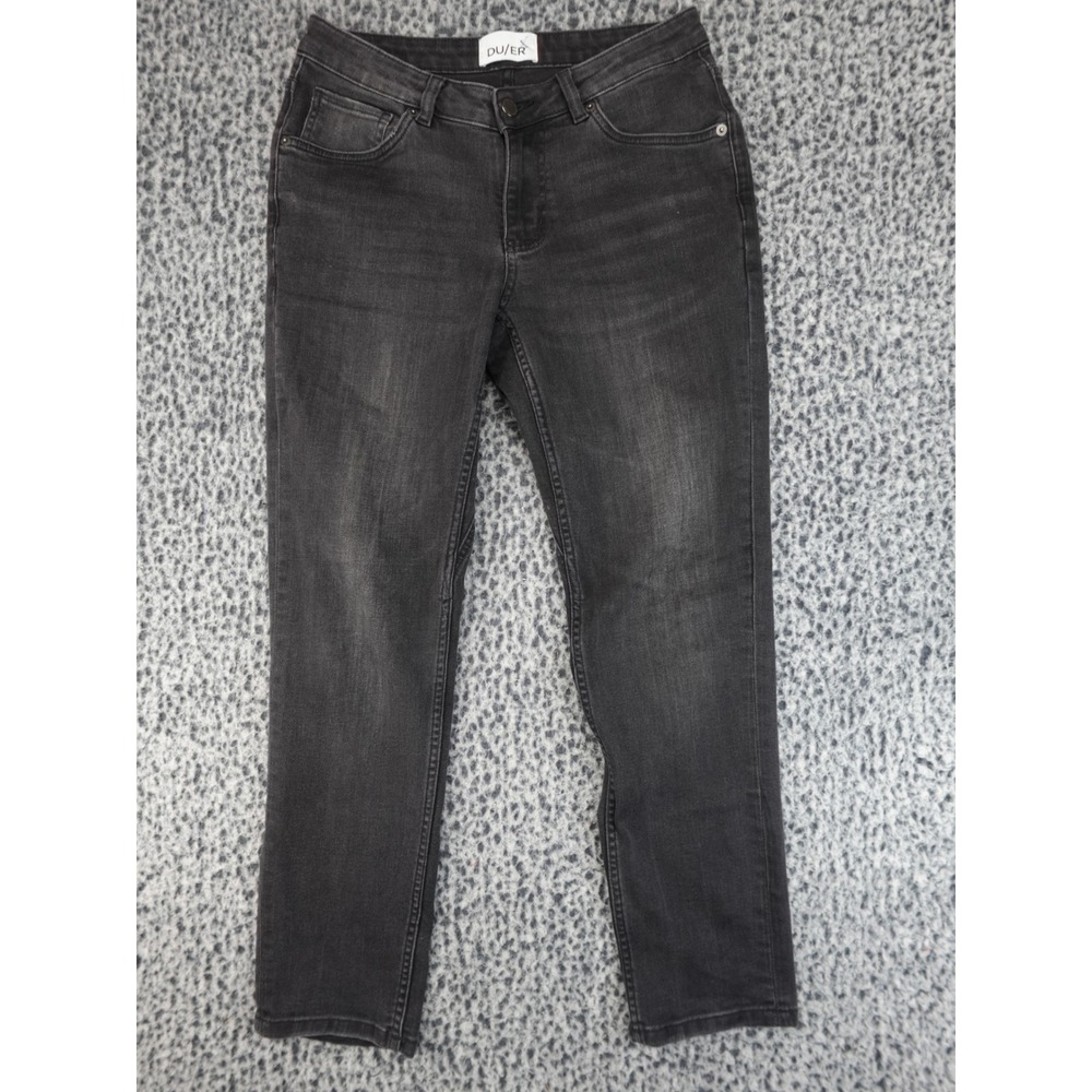 DU/ER Performance Denim Jeans Womens 27x28 Black Good Slim Straight WFLR2616